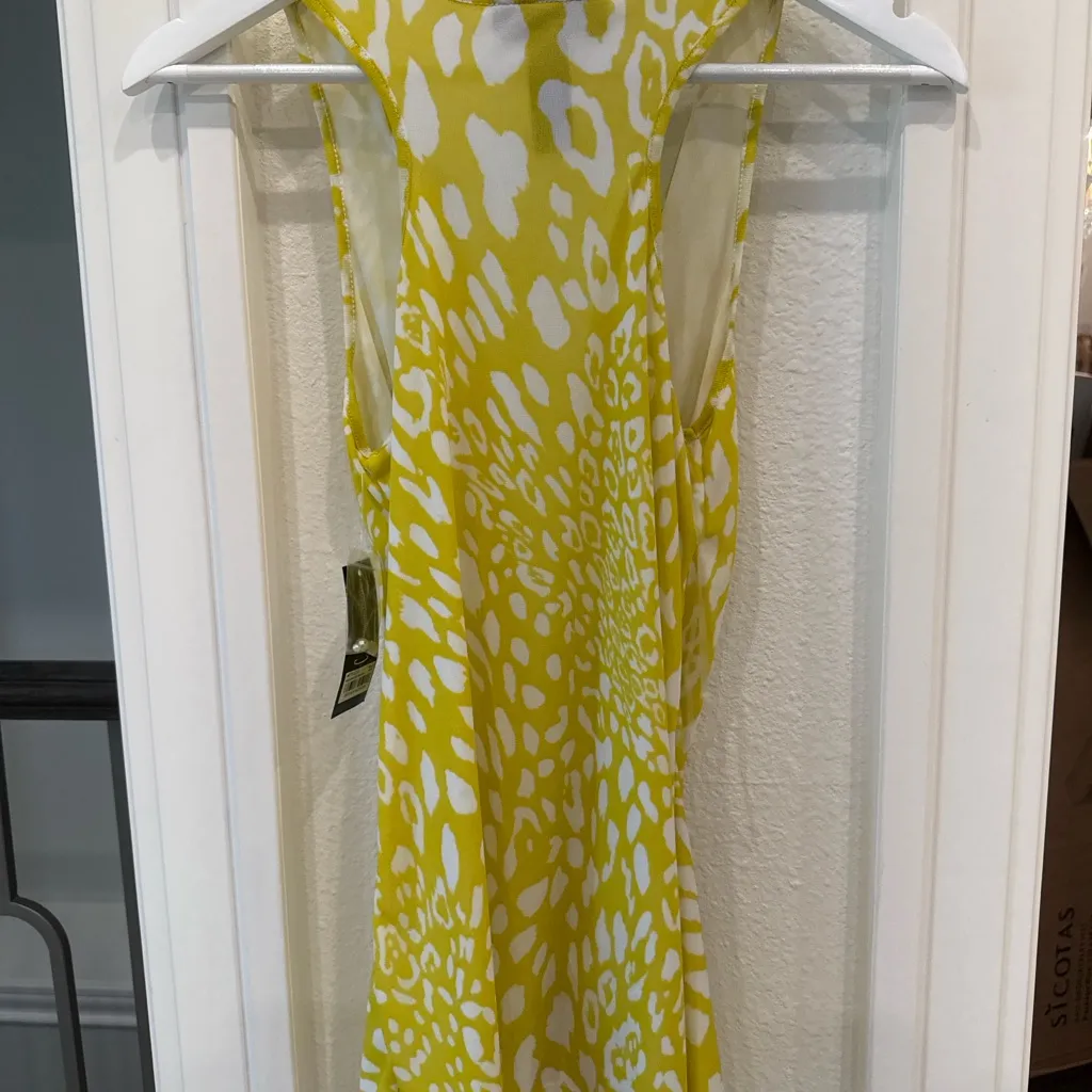 INC International Concepts Yellow Animal Print Ruched Tank Top Size M - Image 5