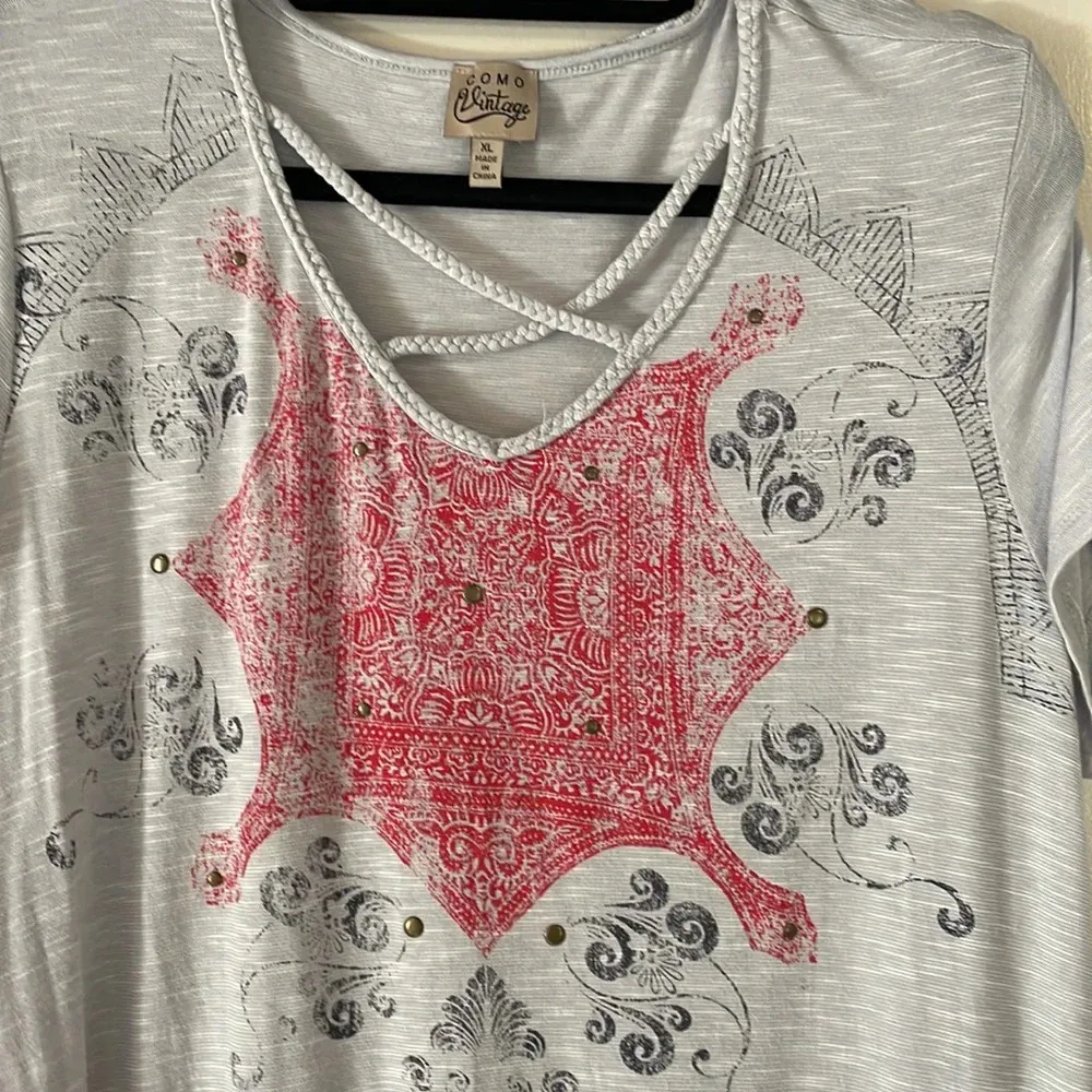 Cosmo Vintage Lightweight Top Gray Size XL - Image 2