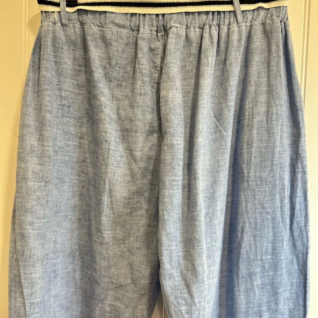 Tina Stephens pants Light Blue 50% Linen 50% cotton. Size none - Image 9