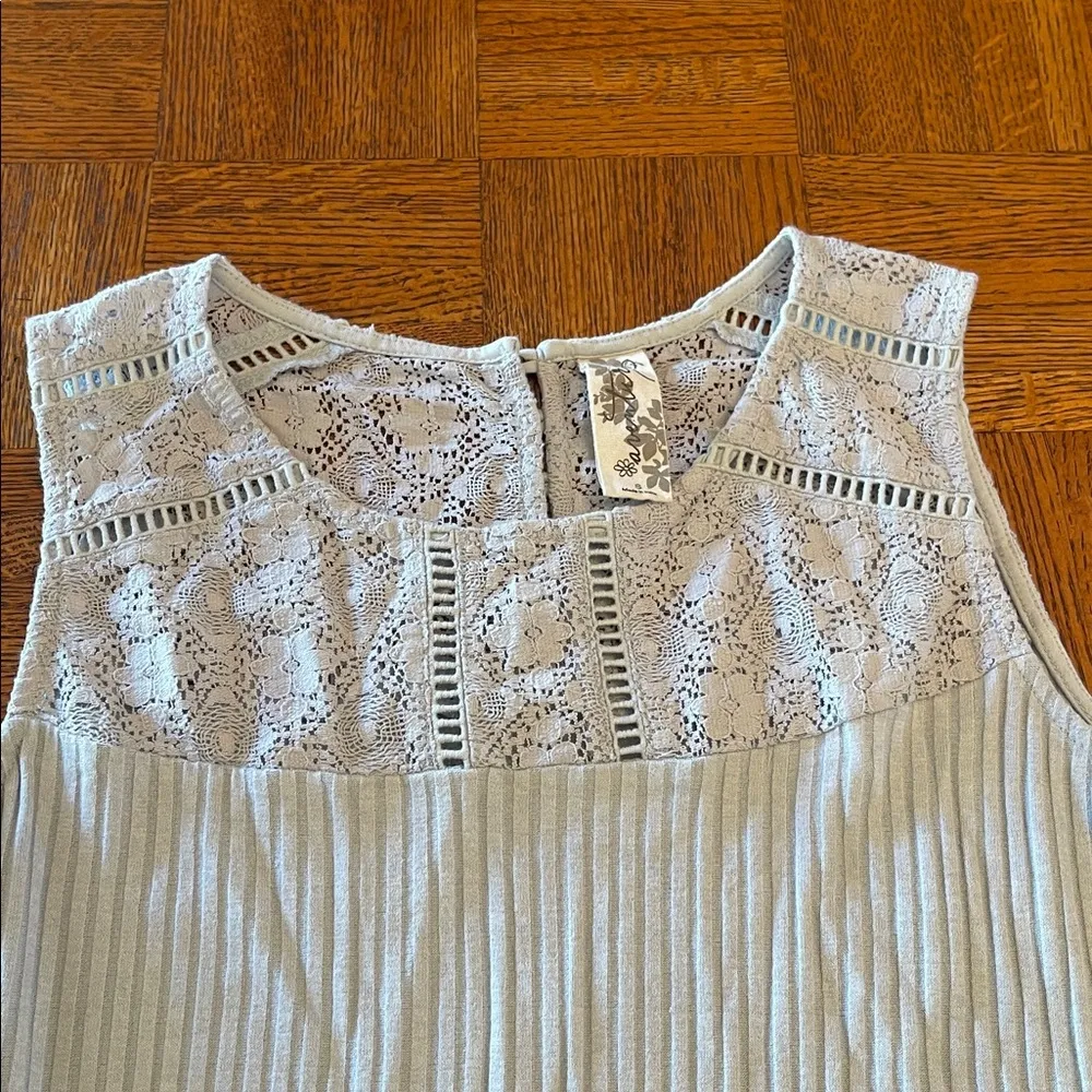 Aventura ribbed embroidered tank Blue Size XXL - Image 2