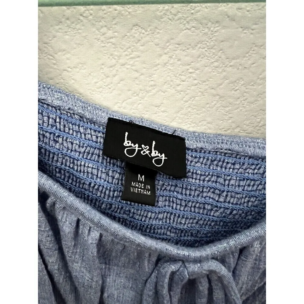 BNWT By & By Blue Short Sleeve Scrunched Top SIZE M Size M - Image 2