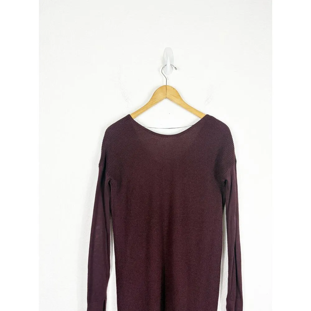 Lululemon The Sweater Life Burgundy Knit Jumper Large Heathered Bordeaux Drama - Image 14