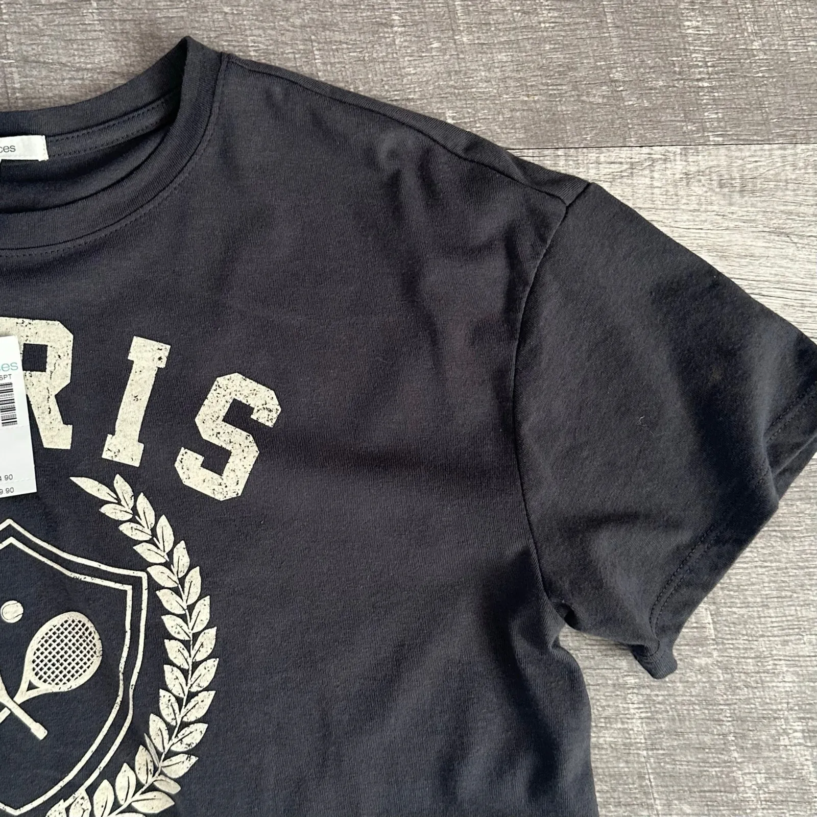 Maurices NEW Paris Sport Club Relaxed Fit Graphic Tee Womens S Grey Short Sleeve - Image 3