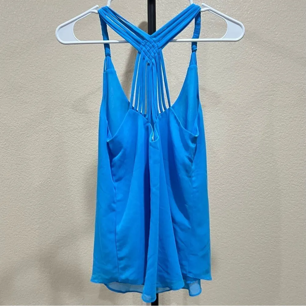E&M Blue Strappy Sleeveless Blouse Small - Image 6