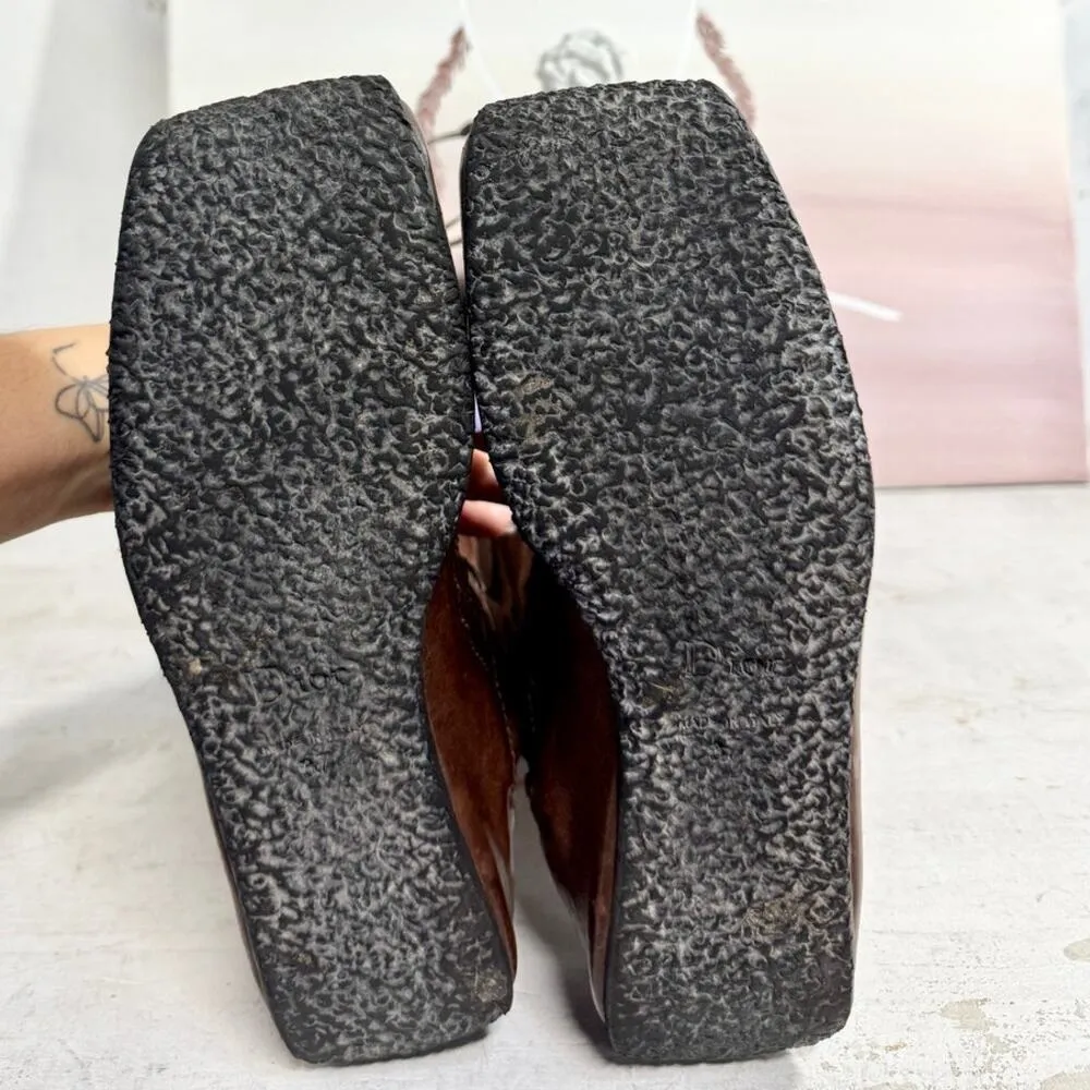 Christian Dior Leather Faux Fur Trim Lace - Image 5