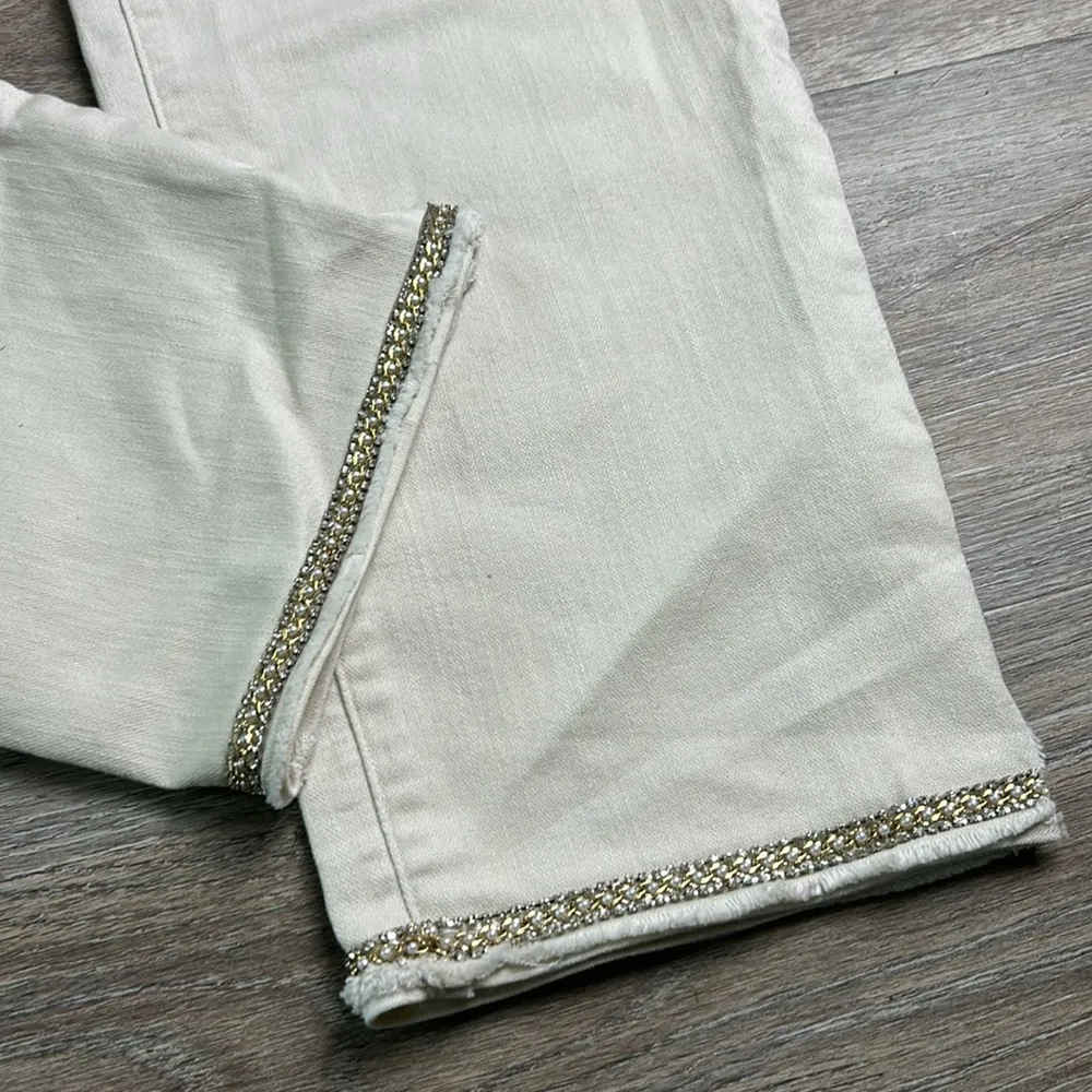 Democracy “Ab” Technology High Rise Vintage Skinny Cream Jeans Size 16 - Image 6