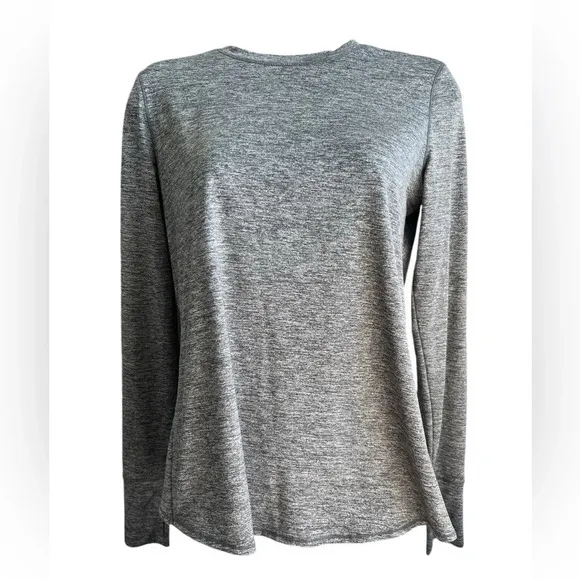 Athleta Tulip Backed Athletic Top with Thumbholes, Heathered Gray, Size XS - Image 2