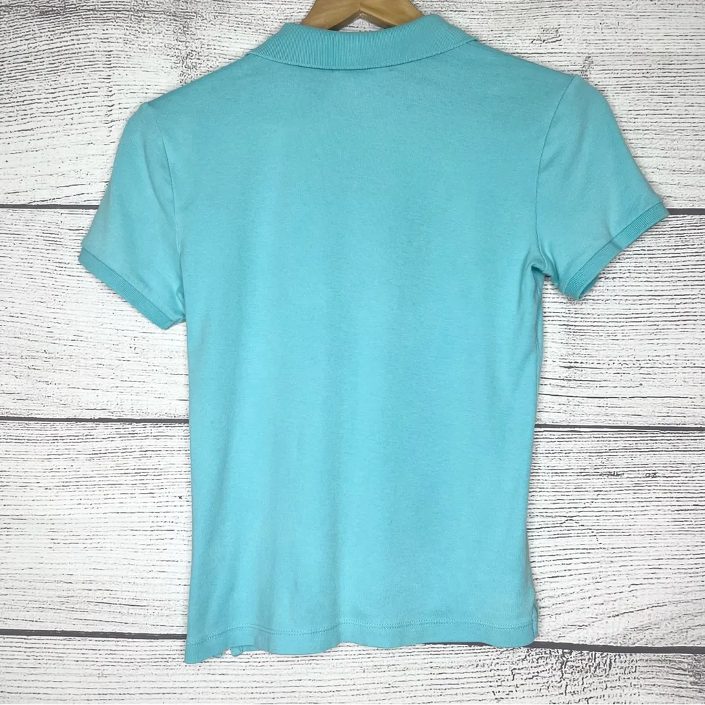 Lauren Ralph Lauren Light Blue Polo Shirt Size Petite Small Casual Short Sleeve - Image 10