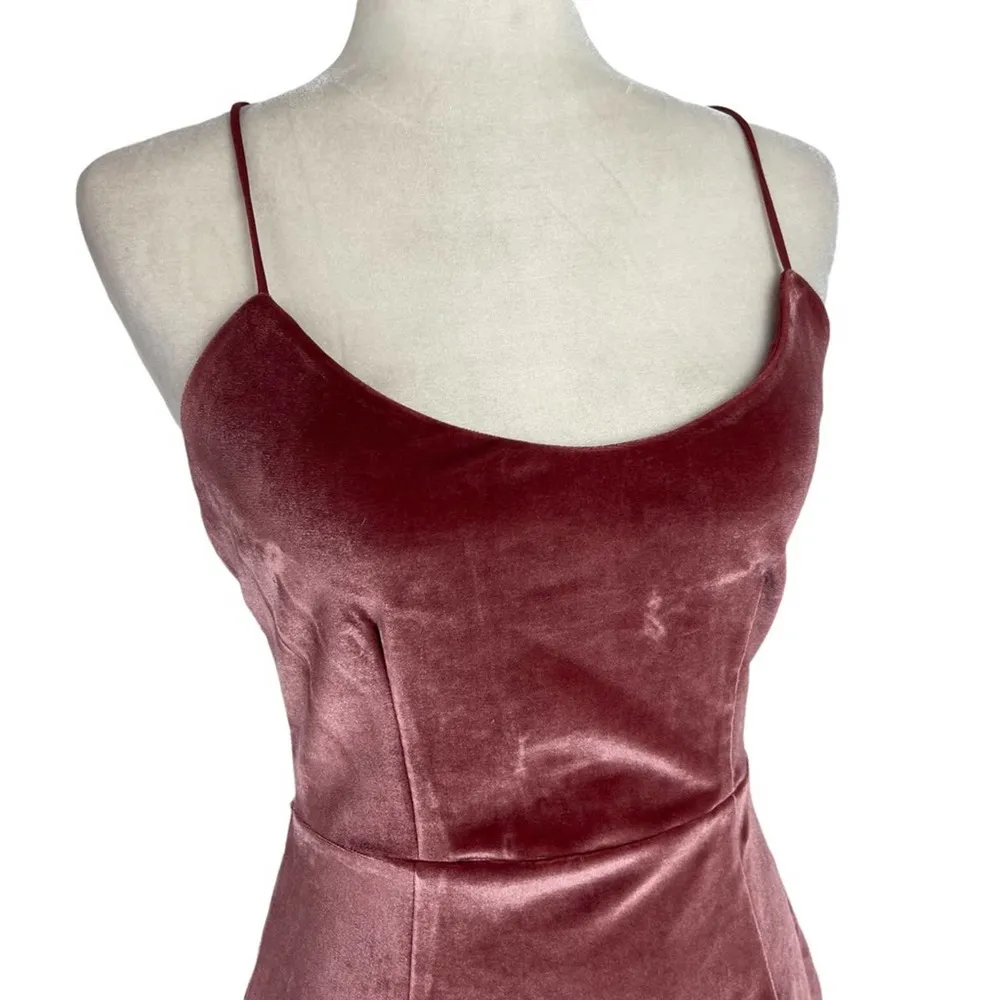 Revolve NBD Lauren Bodycon Velvet Strappy Open Back Mini Dress in Dusty Rose M - Image 4