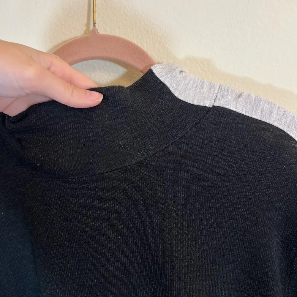 ✨ Monrow Women’s Black Gray Mock Neck Sweater Medium - Image 3