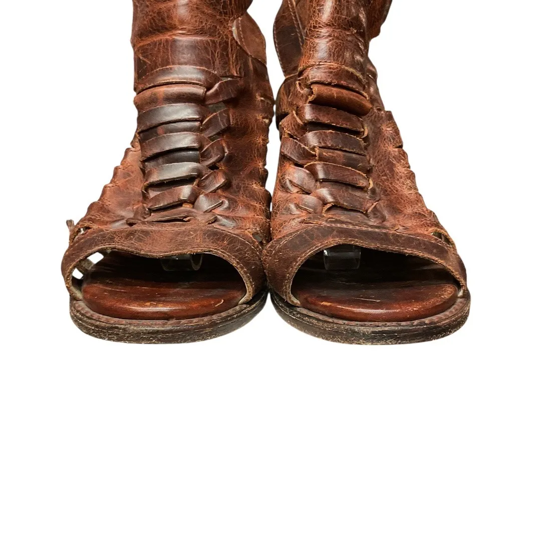 Freebird by Steven Congo Heel Distressed Brown Leather Bongo Gladiator Size 10 - Image 9