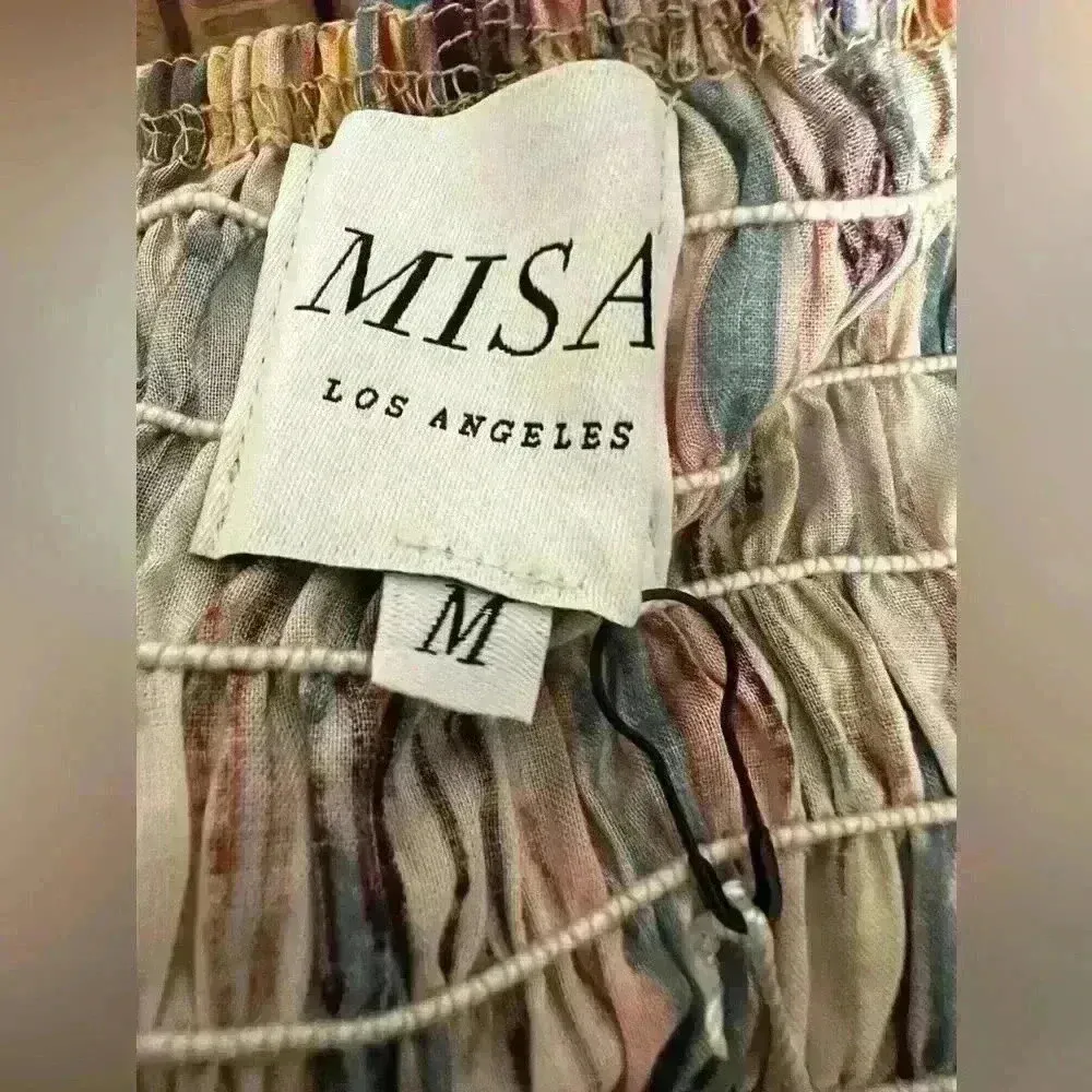 Misa Los Angeles Roksana Bandeau Blurred Ikat Medium Bohemian Crop Top Strapless - Image 5