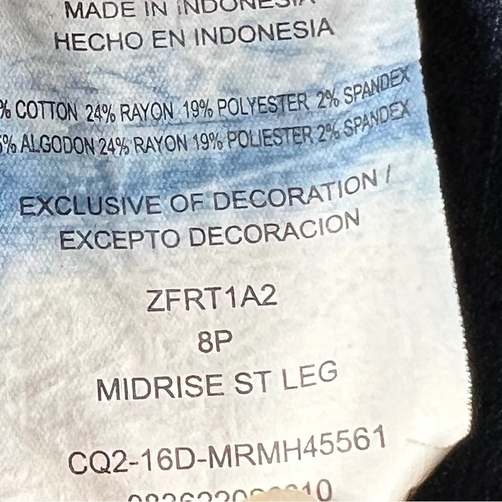 Riders By Lee Size 8 Petite Indigo MidRise Straight Leg Blue Denim Jeans - Image 9