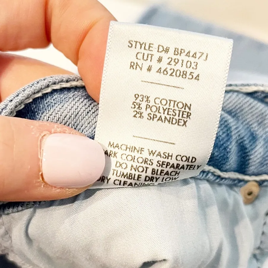 Just Black Mid Rise Straight Bootcut Raw Hem Jeans Light Wash Blue 27 / 4 - Image 3