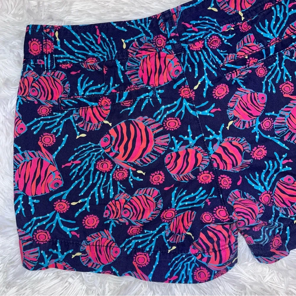 LILLY PULITZER Callahan Blue Purple Pink Fish Coral Low Rise Shorts 2 - Image 6
