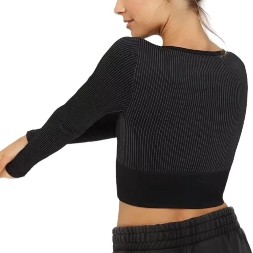 NWT Aerie Offline Sidewalk Seamless Ribbed Long Sleeve Cropped Shirt Sz Medium - Image 8