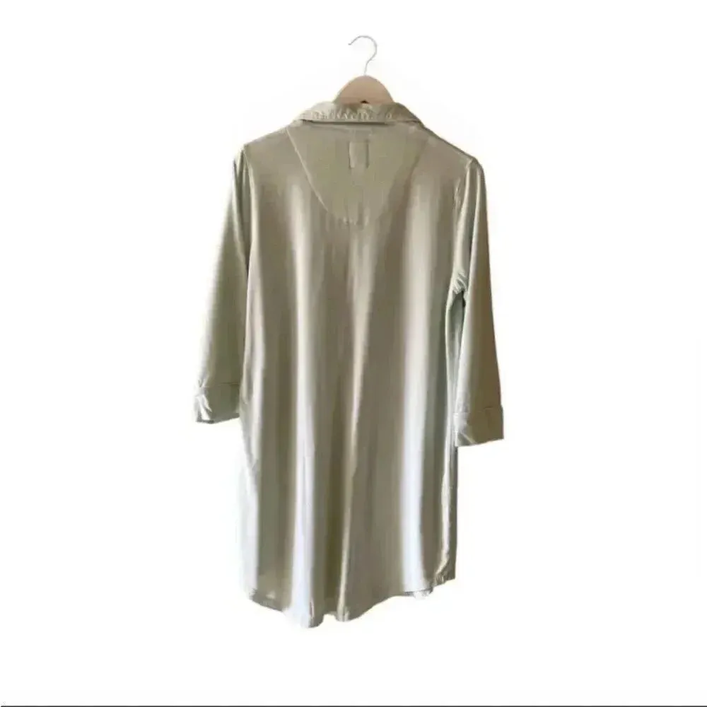 Texere Ligt Green Viscose Jersey Knit Nightshirt Pajama SZ L Green Size L - Image 5