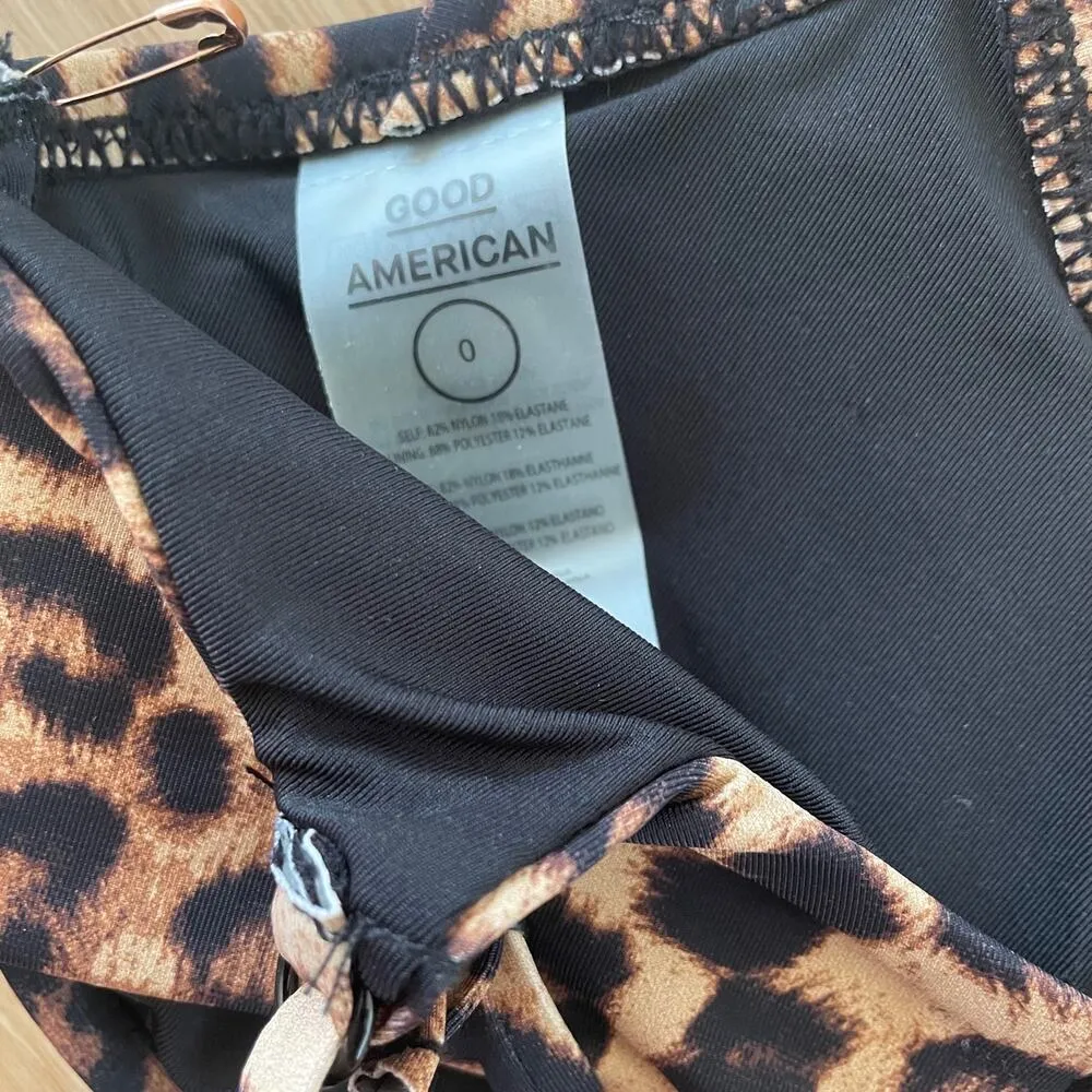 Good American Bikini Top XS Showoff Curve Leopard Print Swimwear New NWOT - Image 4