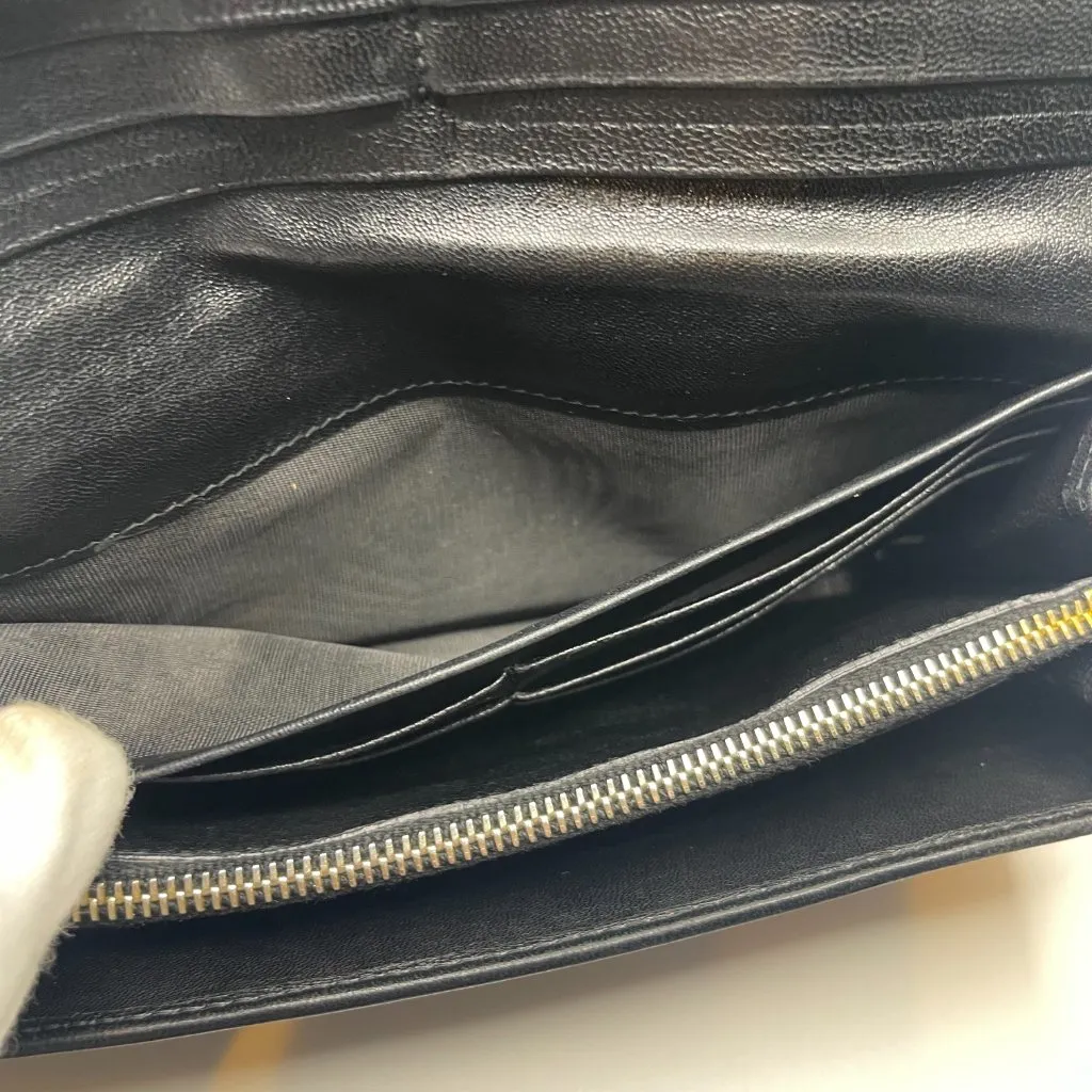 Prada Nappa Gaufre Leather Continental Wallet - Black - Preowned - Image 9