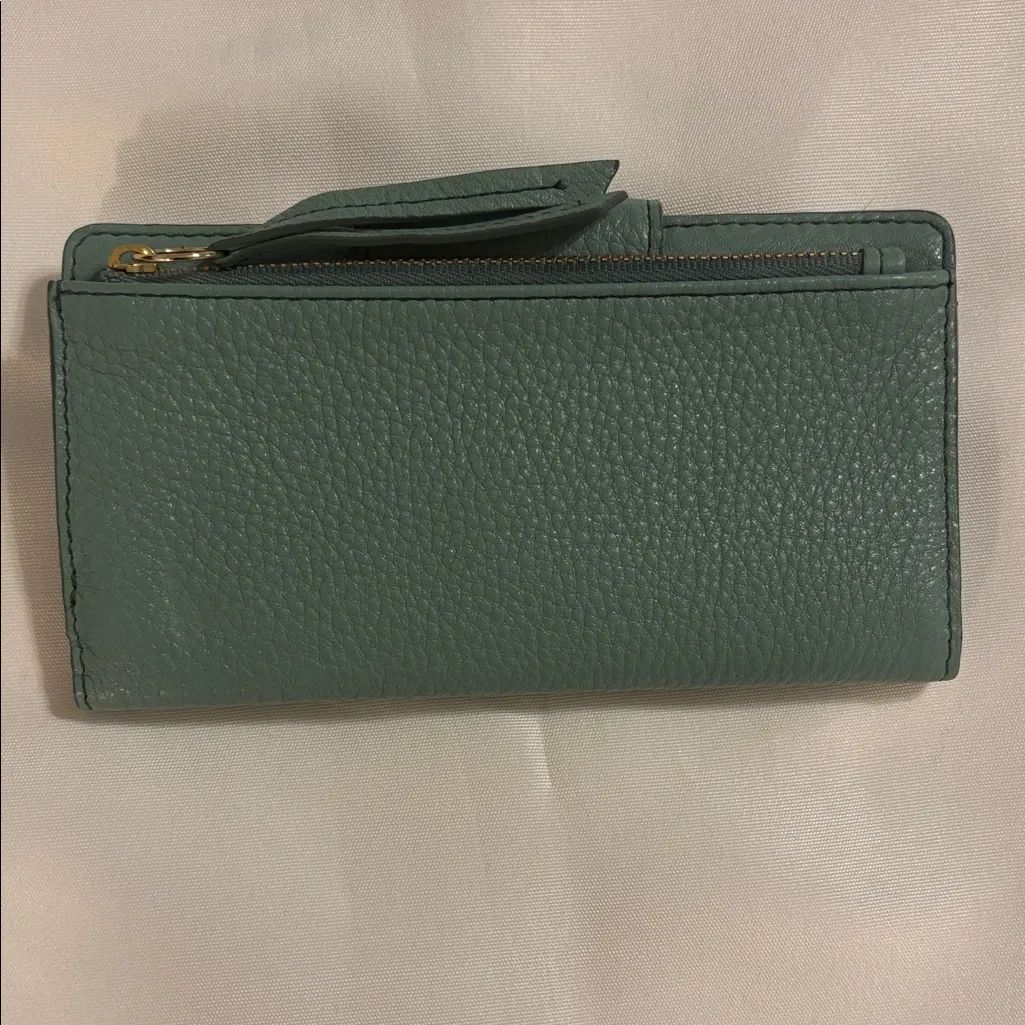 Fossil Teal Leather Wallet Preloved - Image 3