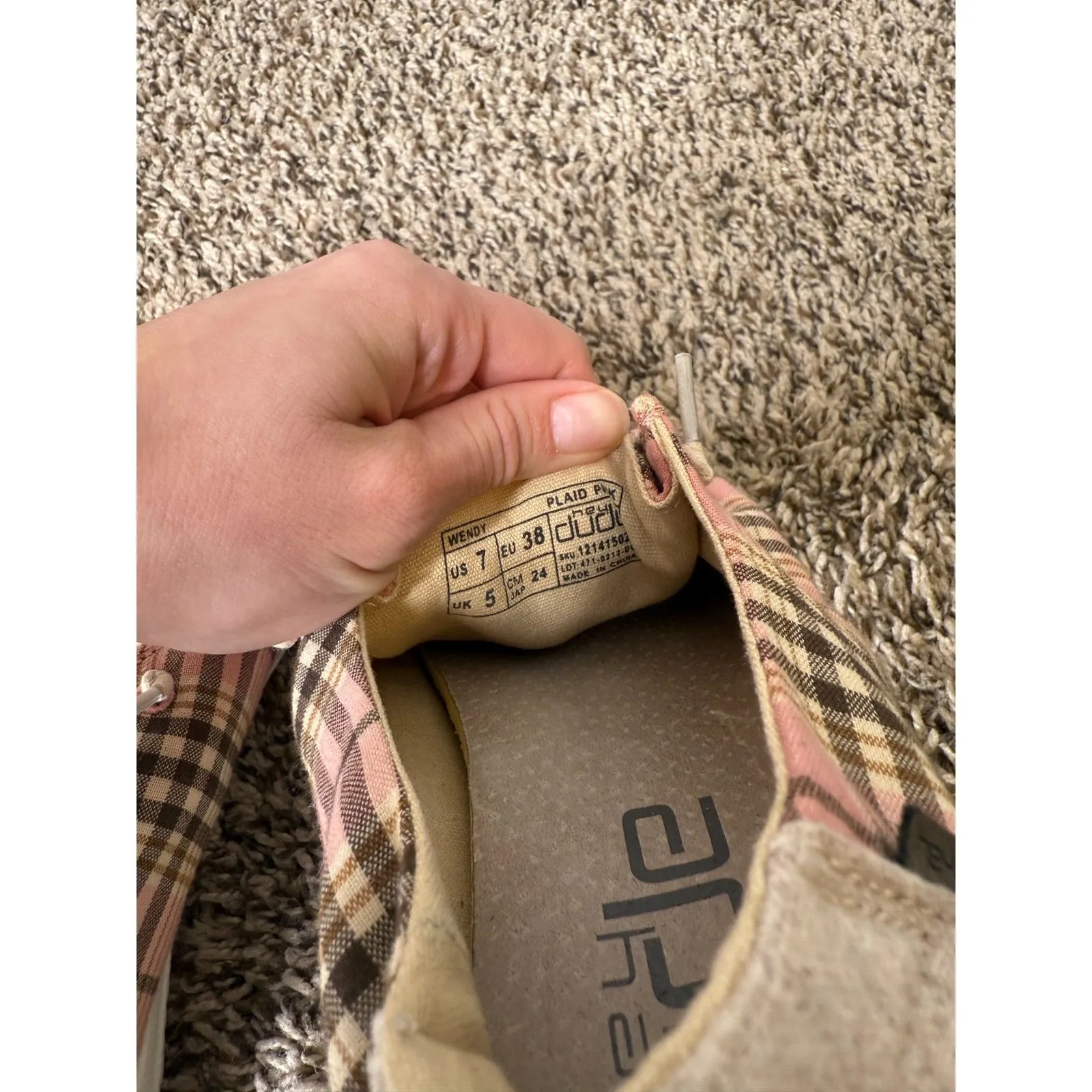 Hey Dude Wendy Plaid Pink Womens Sz 7 Lightweight Grunge Casual Slip On - Image 8