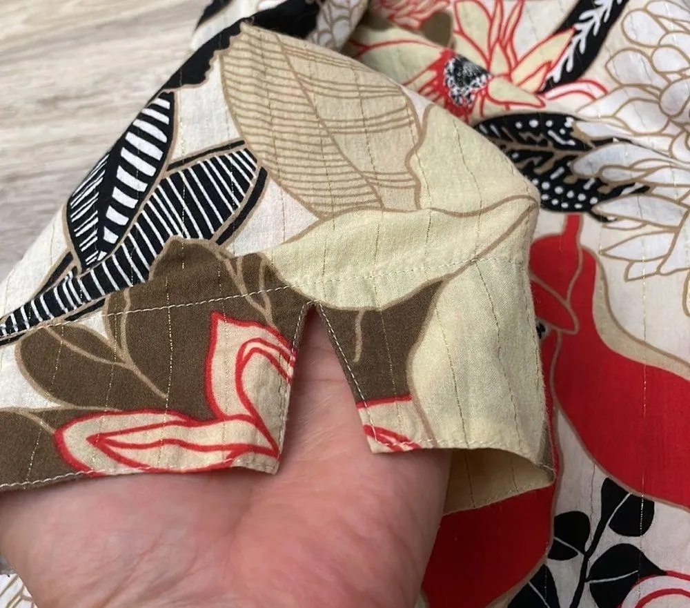 Multicolor Floral Print 3/4 Sleeve Button Down Shirt Size 18 - Image 8