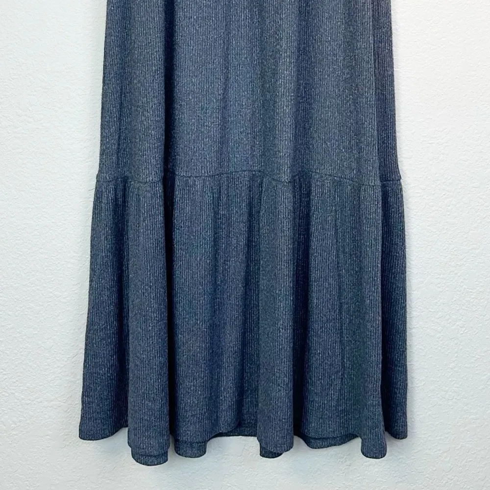 Daily Ritual Anthropologie Heather Blue Jersey Knit Midi Sleeveless Dress Medium - Image 12