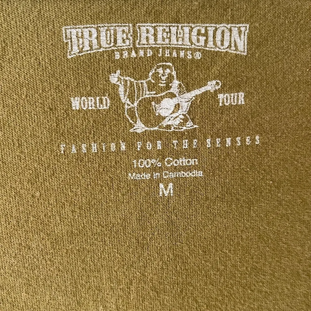 True Religion Varsity V Neck Long Sleeve Green Medium - Image 3