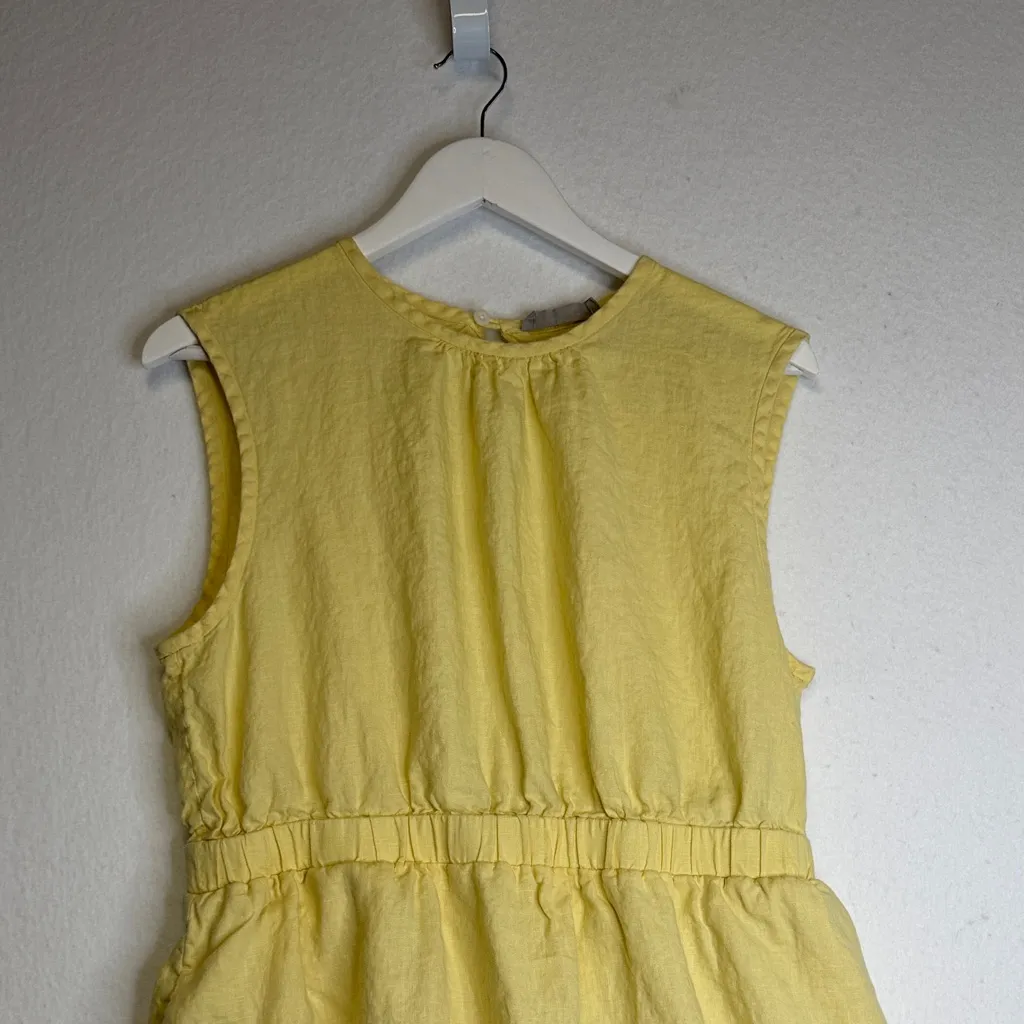 Everlane  Linen Open Back Midi Dress in Yellow - Image 2