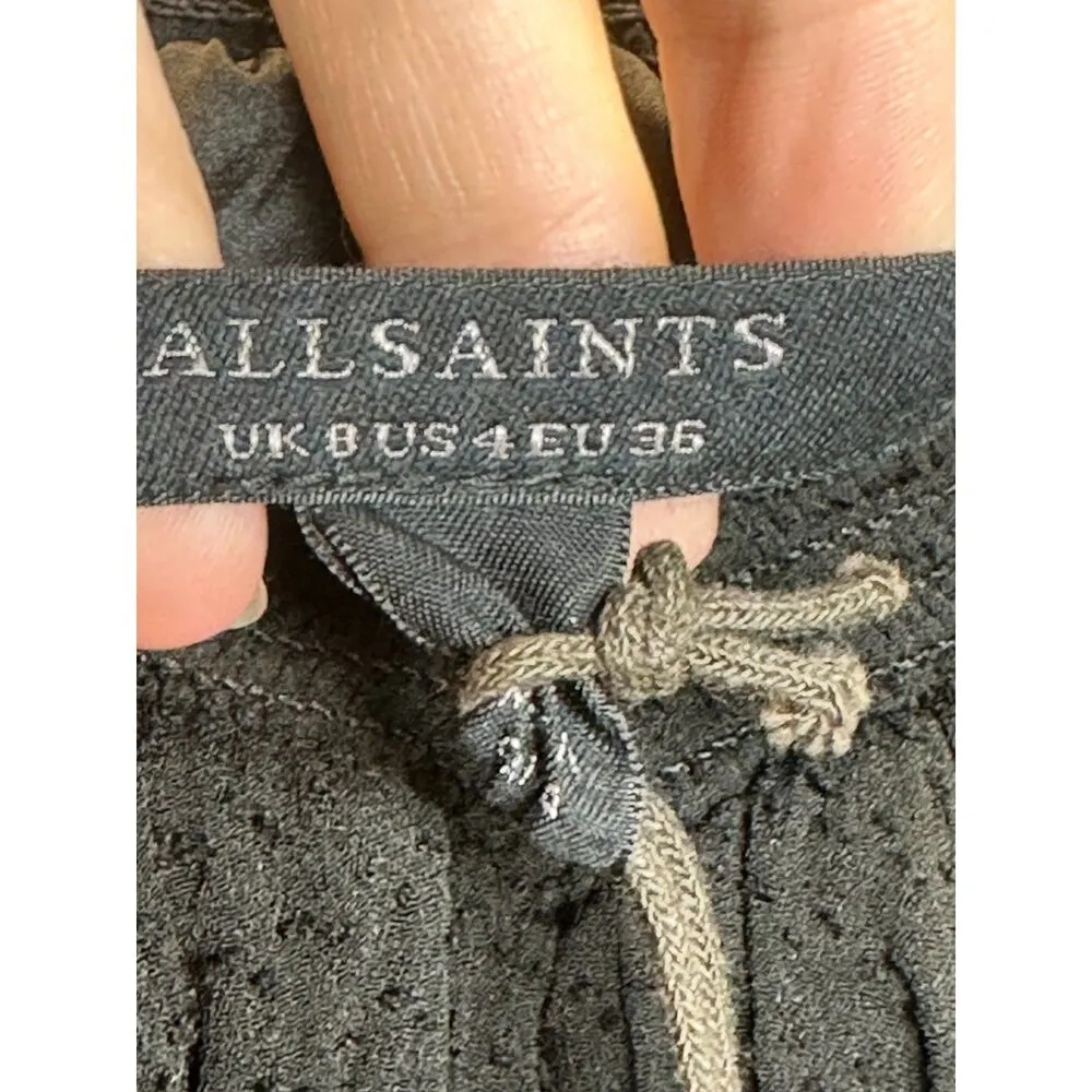 All Saints Women's WD217W Size 4 Black Tia Top Blouse NWT - Image 5