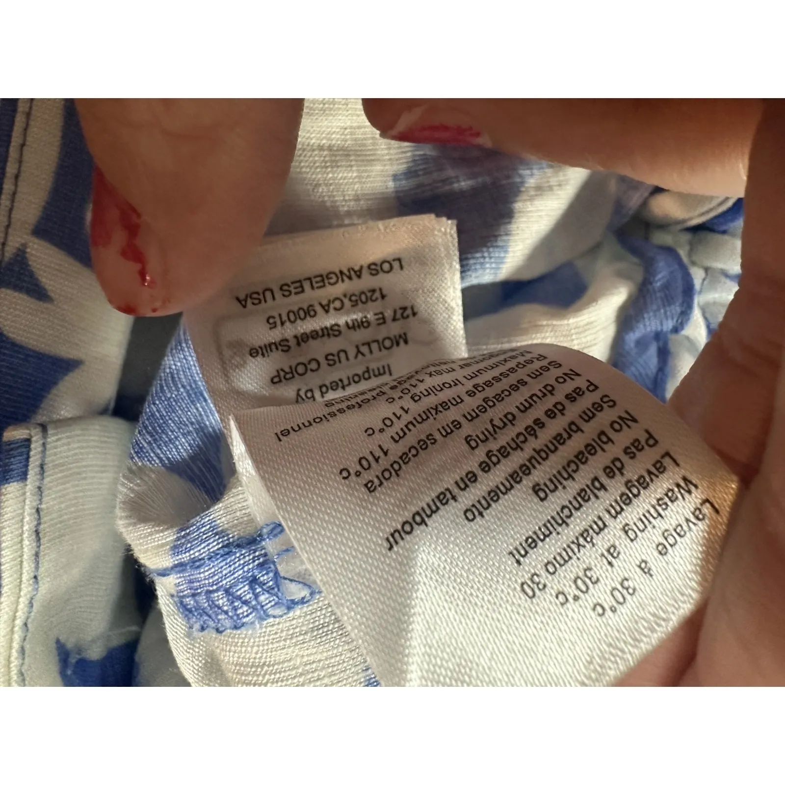 LILI SIDINIO MOLLY BRACKEN WIDE LEG BLUE WHITE PLEATED HIGH RISE PANTS NWOT‎ XS - Image 13