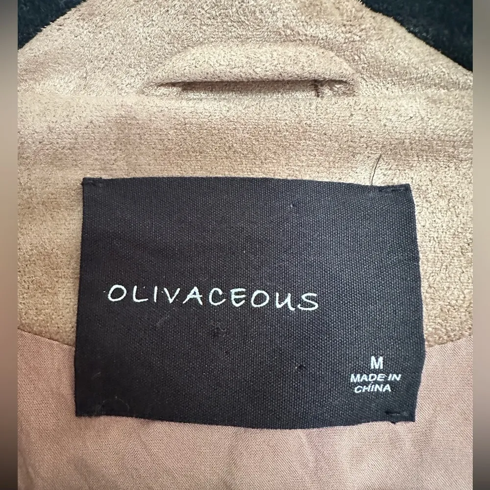 Olivaceous Faux Suede Moto Jacket - Image 3
