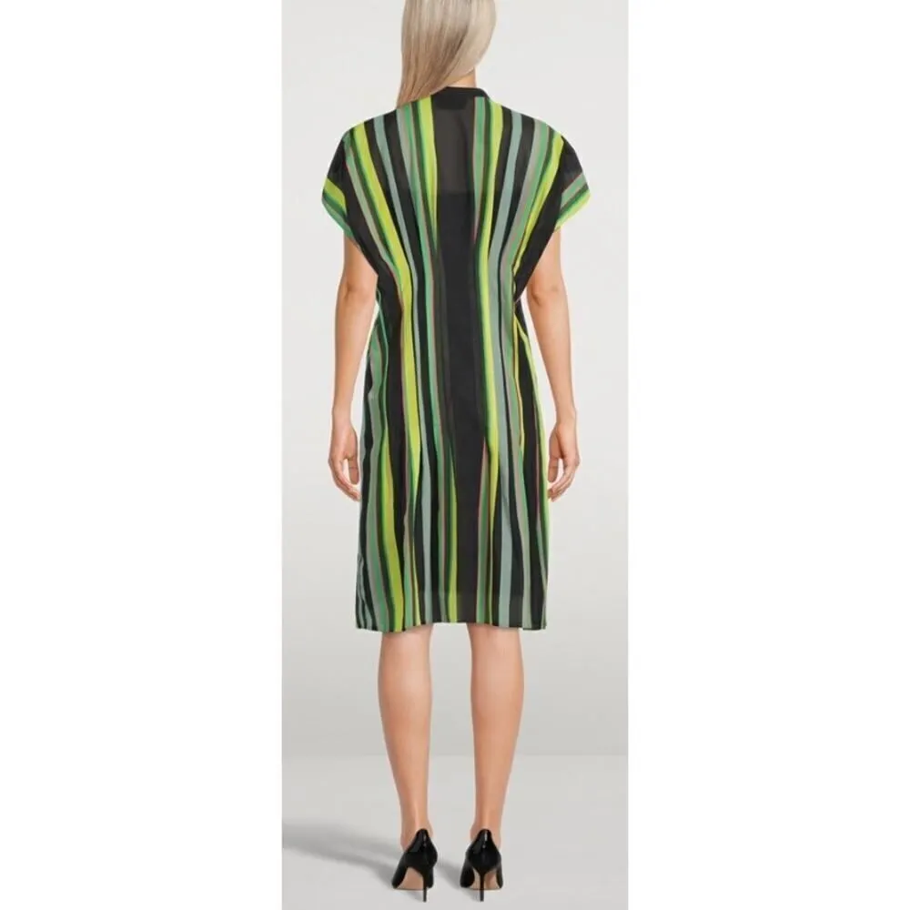 Akris Cotton Voice Tunic Dress in Stripe Print Sz. 8 - Image 3