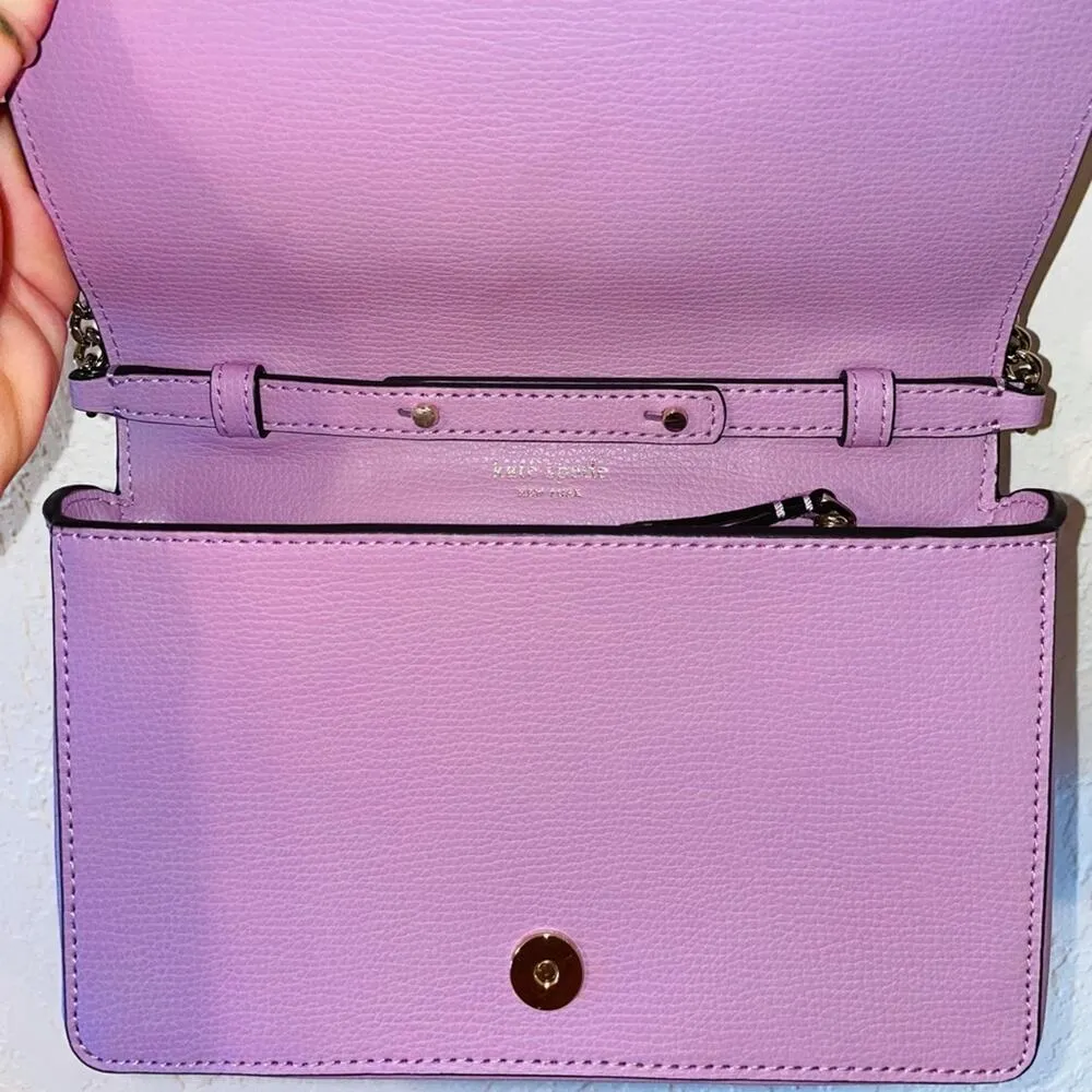 NWT Kate Spade Sylvia Graphic clover appliqué chain wallet - Image 4