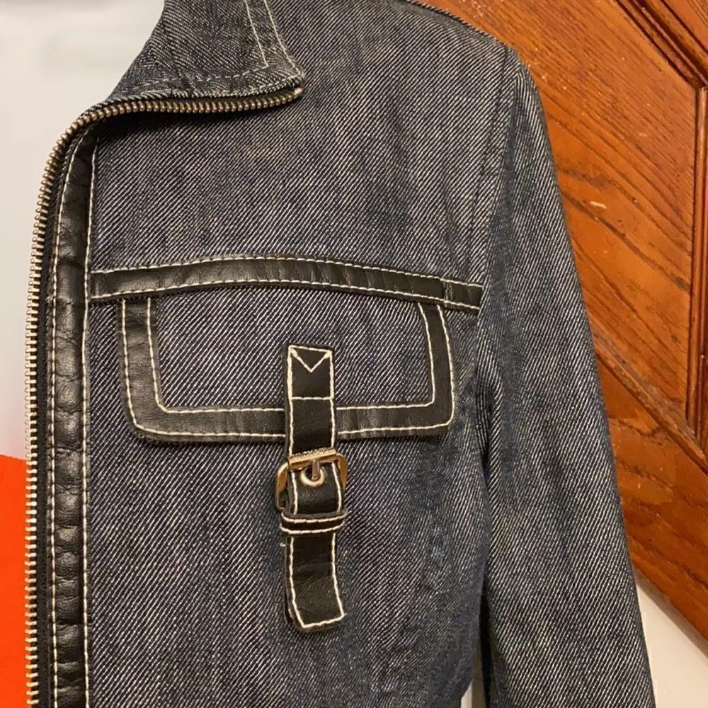 Michael Kors Jean jacket with leather trim - Image 4
