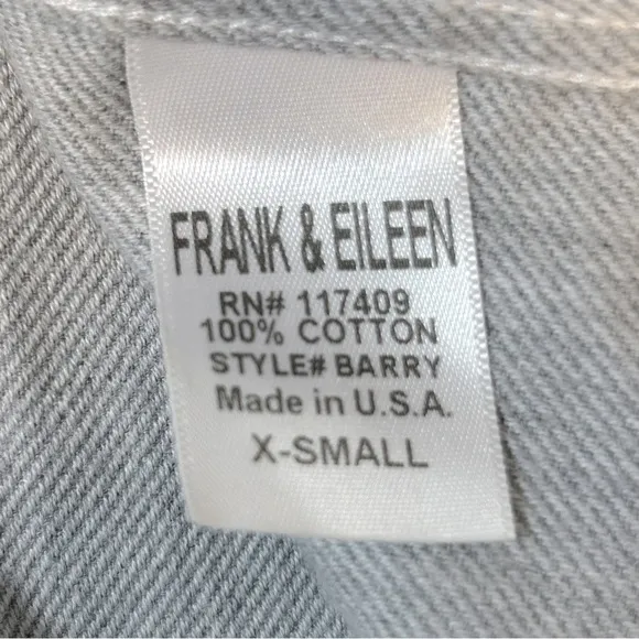 Frank & Eileen Grey Flannel Barry Tailored Button‎ Up Shirt Size XS - Image 9