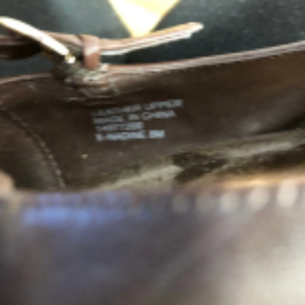 Arturo Chiang Driving Wedge Loafers Suede Leather Chain Detail Burgundy sz US 8 - Image 8