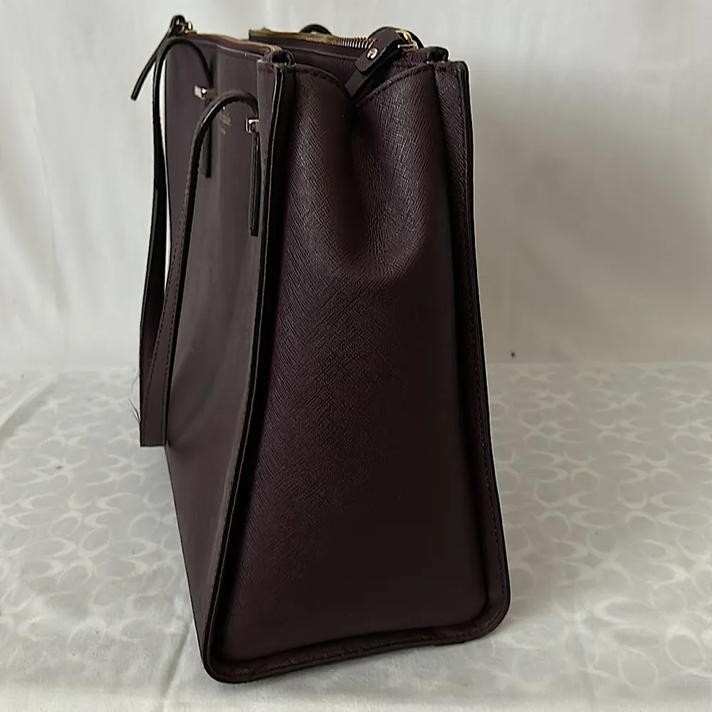 Kate Spade Luxurious Dark Wine Purple Large Leather Tote Bag 🌸🌸 - Image 4
