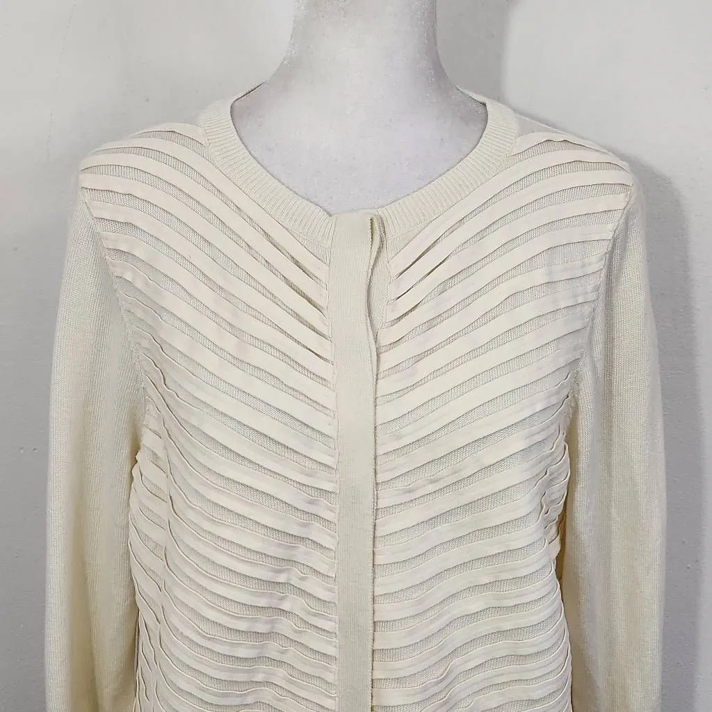 H By Halston Cream Cardigan Sweater Size Medium Cream Sweater - Image 2