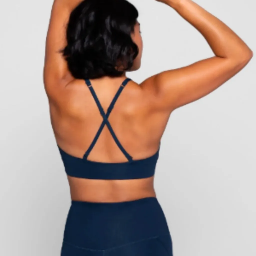 Girlfriend Collective Topanga Bra in Midnight, Size X-Small - Image 4