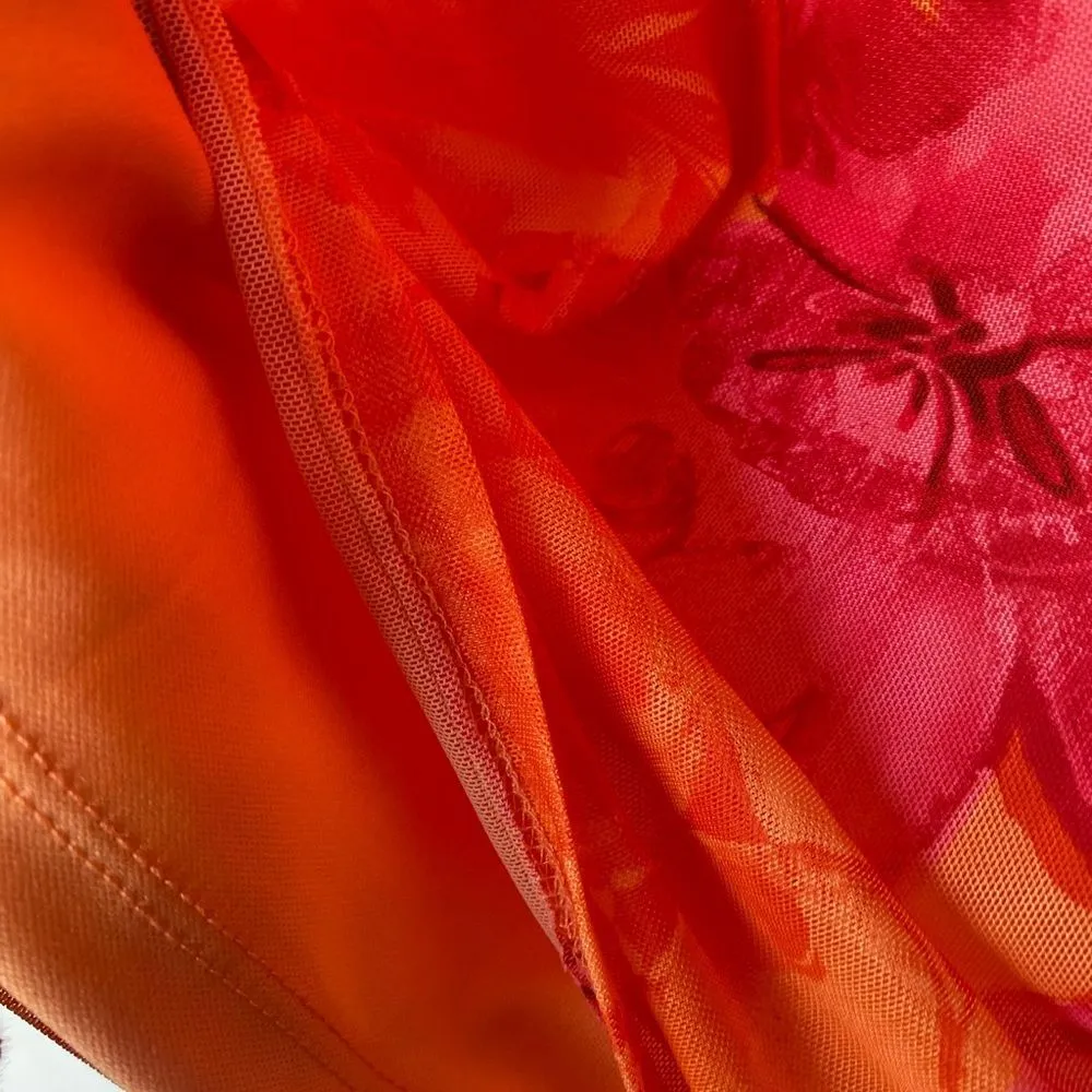 SHEIN orange and pink floral two piece skirt set - Image 13