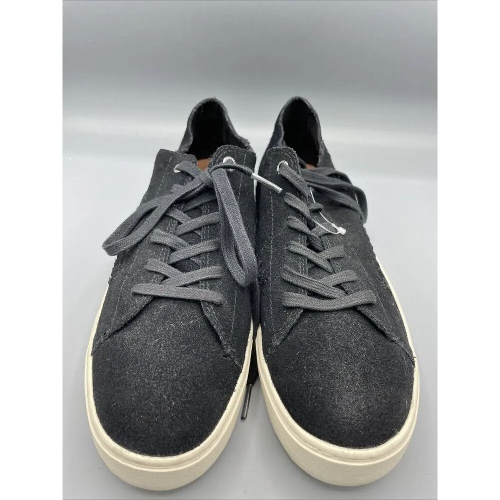 TOMS Black Suede Leather Lace Up Sneakers Women’s Shoes‎ 9.5 Casual Comfort - Image 2