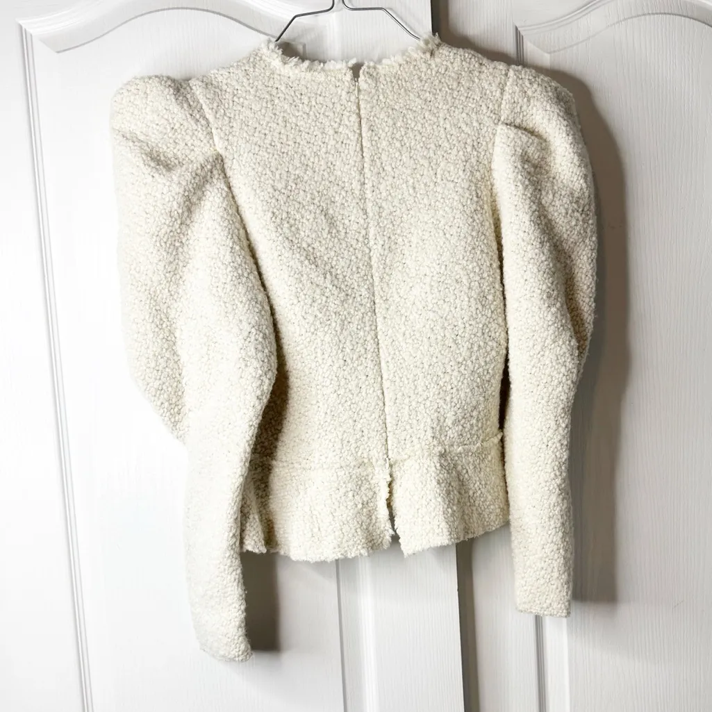 Isabel Marant Giamili Bucle Peplum Sweater Top in Ecru Size 40 (8 US) - Image 6