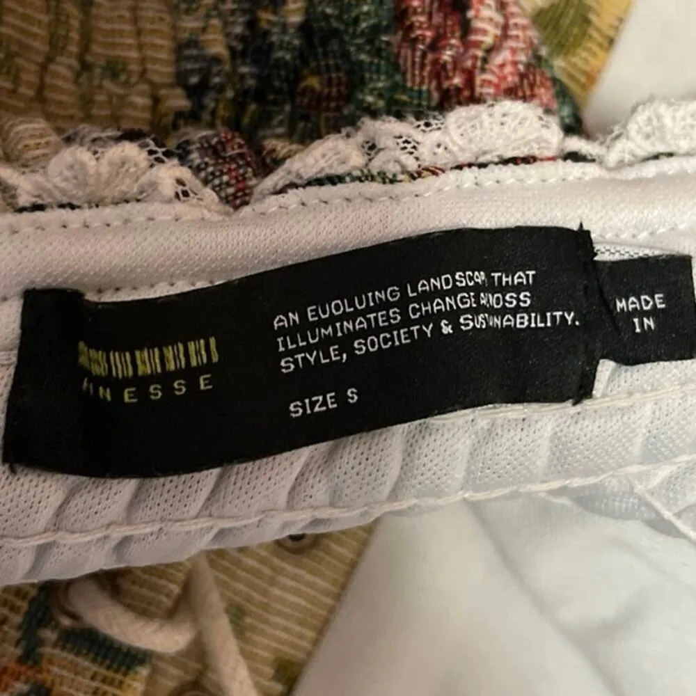 Finesse Victorian Antoinette Tapestry Floral Embroidered Corset Bustier Top Sz S - Image 7