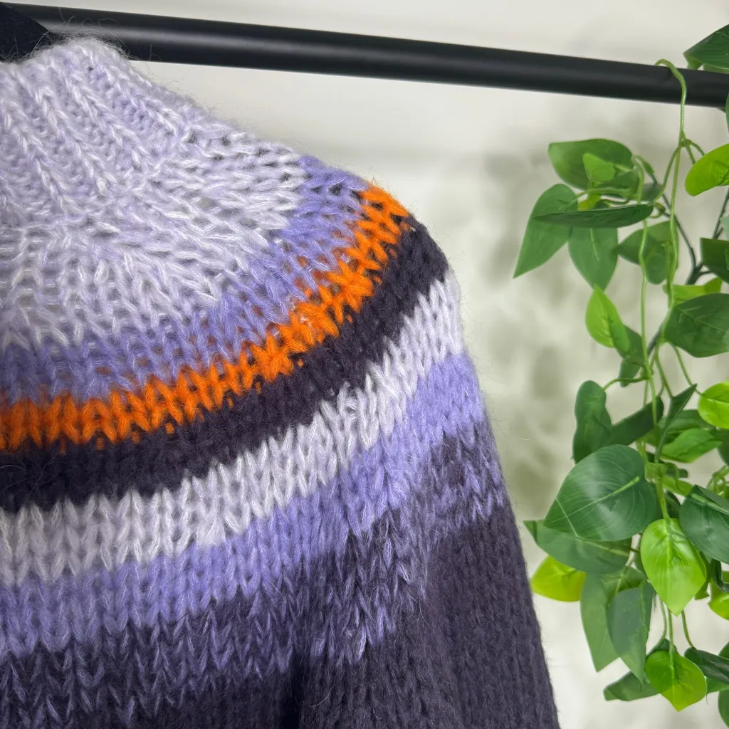 Maje Meilleur Mohair Blend Striped Intarsia-Knit Sweater size 1 (S, Small) - Image 9