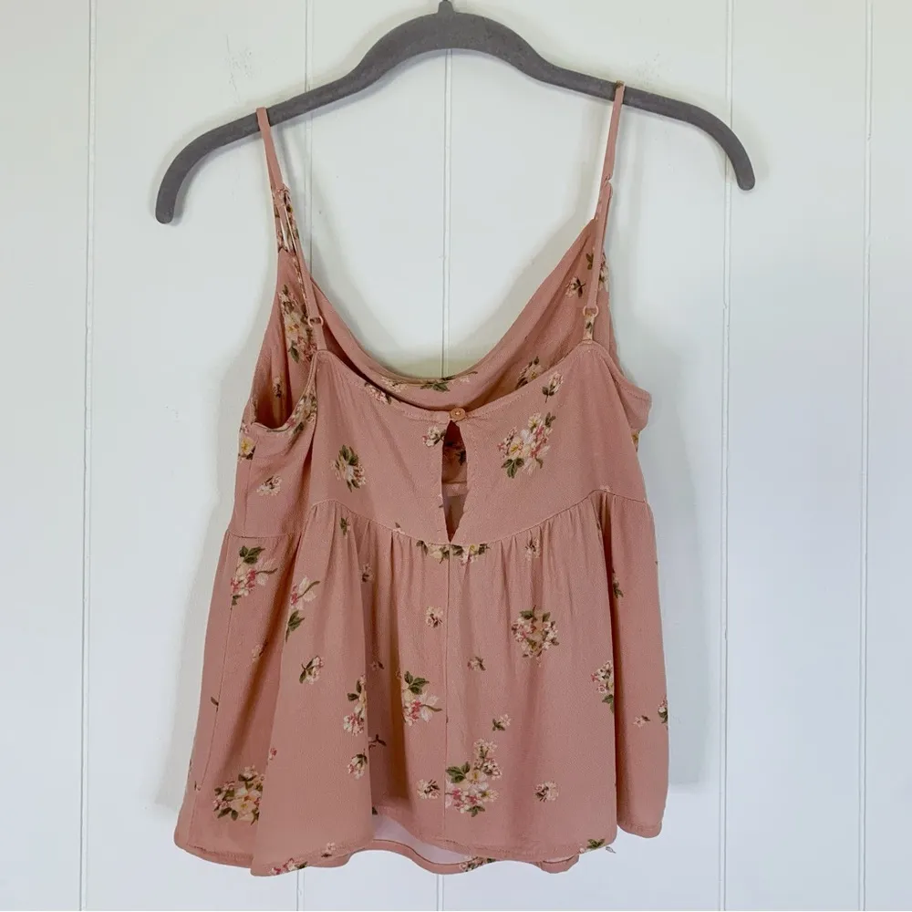 Pink Floral Peplum Top S - Image 3