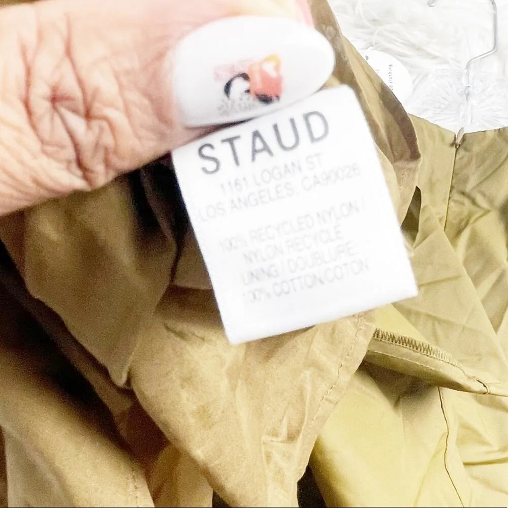 STAUD Women's Calypso With Cut Out Short Puff Sleeve Waist Cutouts Dress Size XL - Image 8