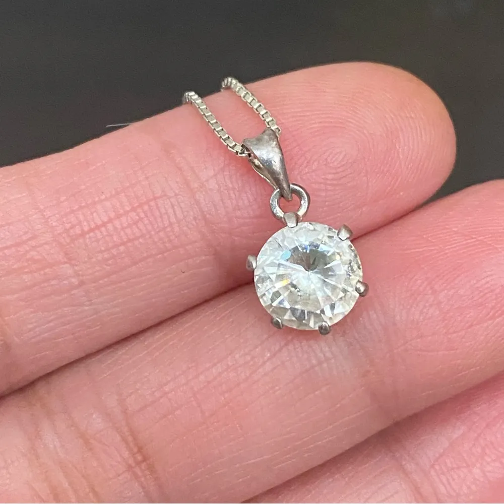 Sterling Silver 925 Necklace & Stud Earrings Set - Image 7