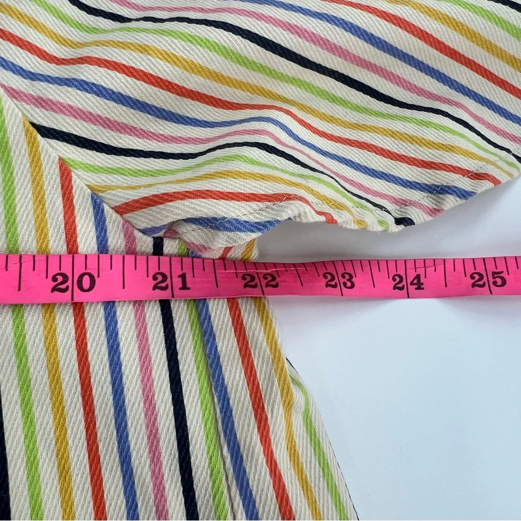 Tuckernuck Pomander Place Rainbow Stripe Finley Flutter Sleeve Top XL - Image 5