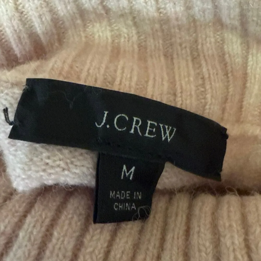 J.Crew Pink Wool Foldover Ribbed Knit Long Sleeve Pullover Sweater Top Size M Size M - Image 3